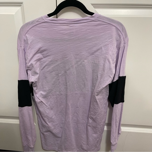 Victoria’s Secret PINK Striped Purple Black White Long Sleeve - Picture 2 of 2